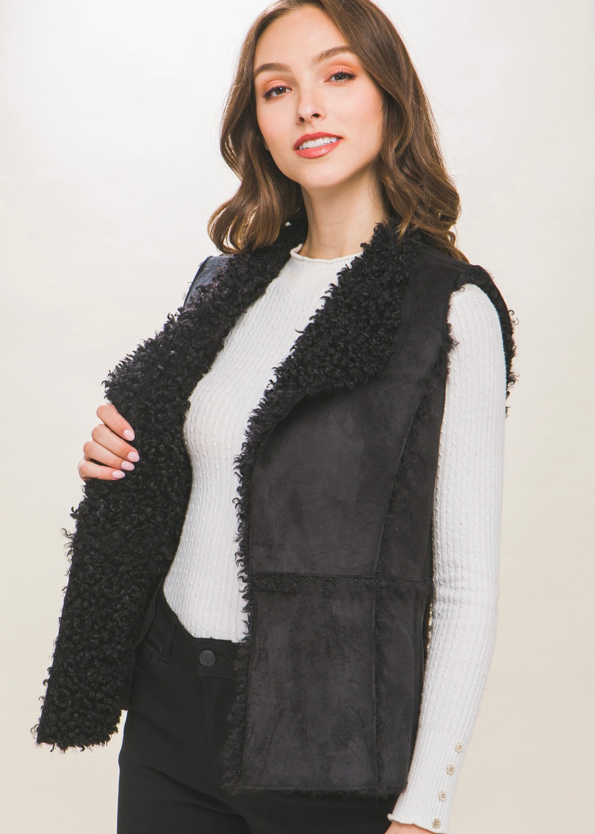 Black Sherpa Vest