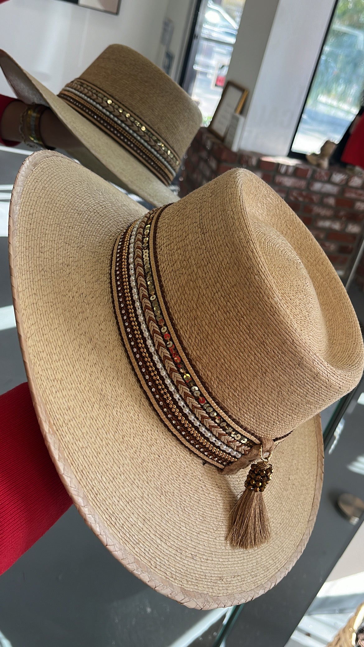 Palm luxe tassel hat