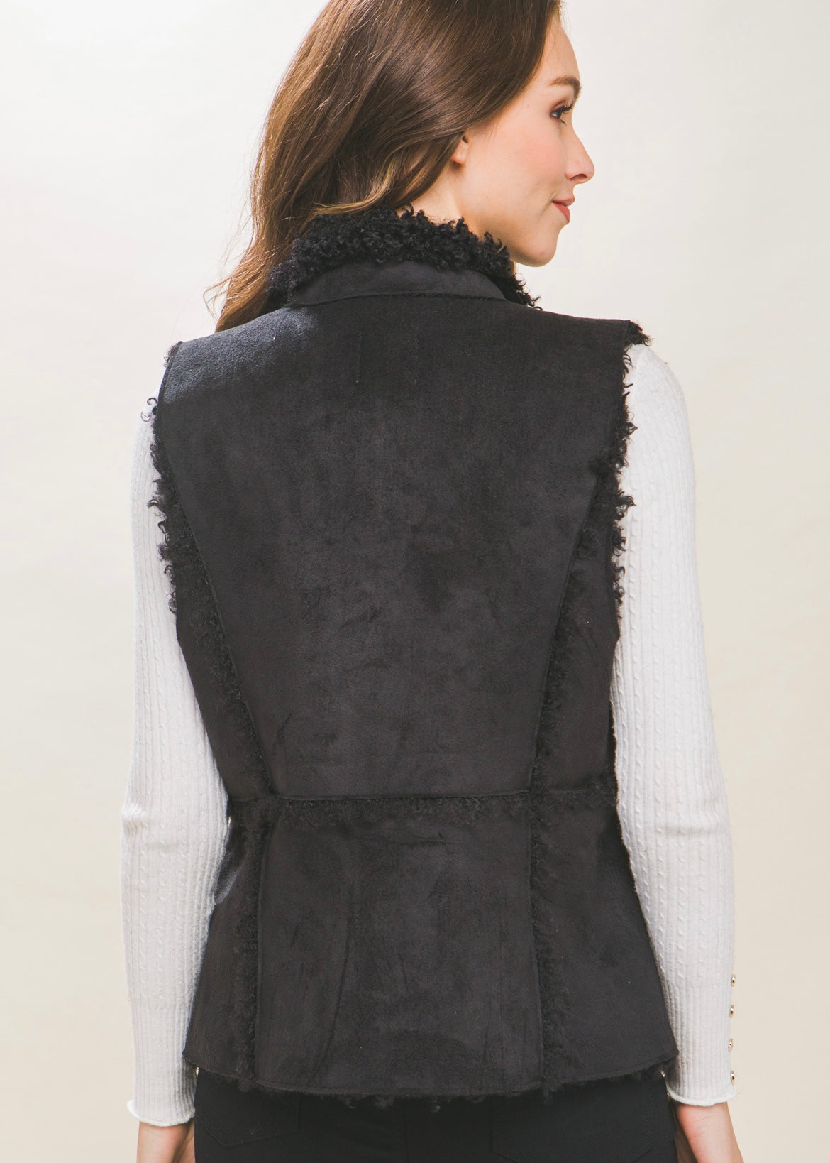 Black Sherpa Vest