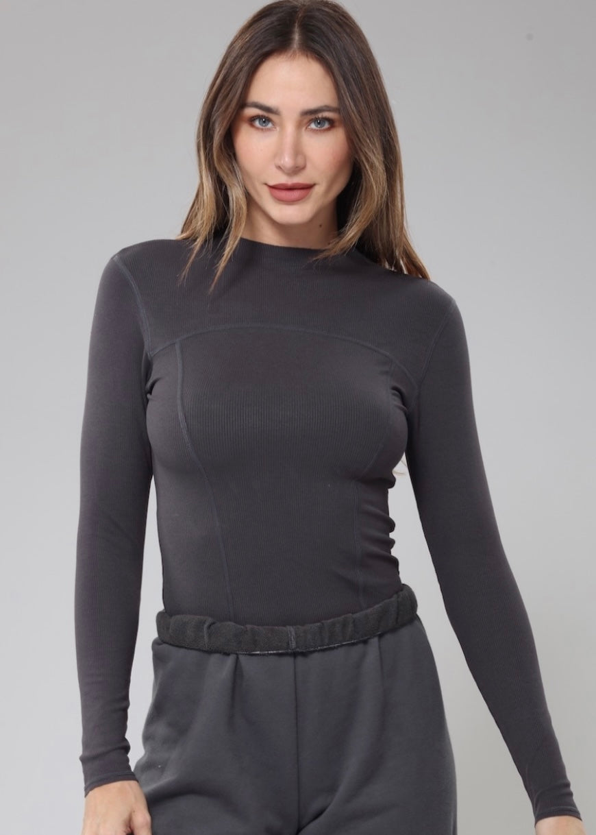 Contrast Stitch Long Sleeve Top