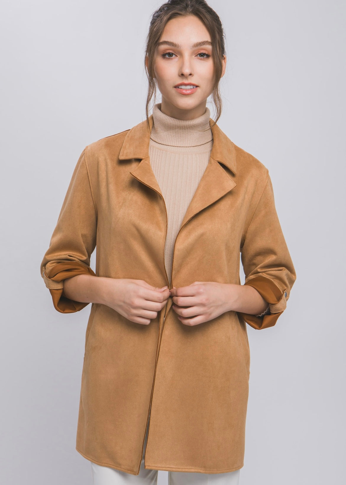 Light Camel Suede Coat