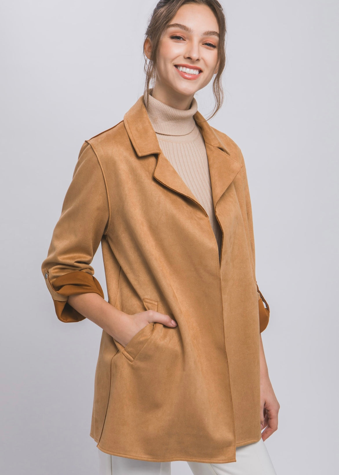 Light Camel Suede Coat