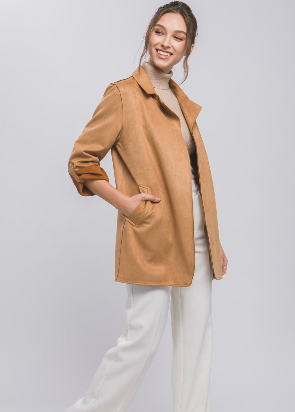 Light Camel Suede Coat