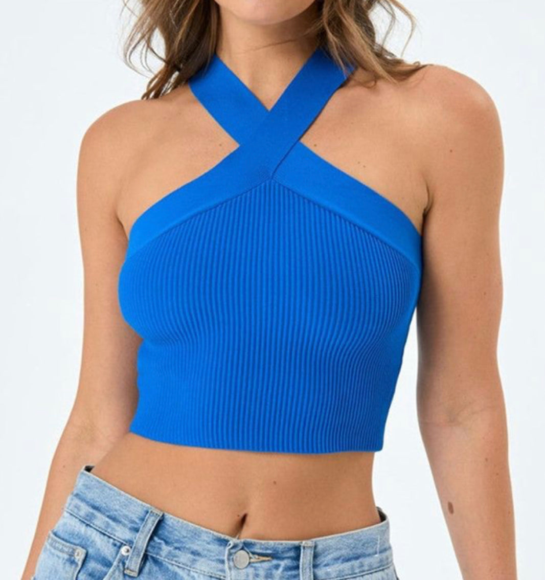 Donna Criss-cross Halter Top