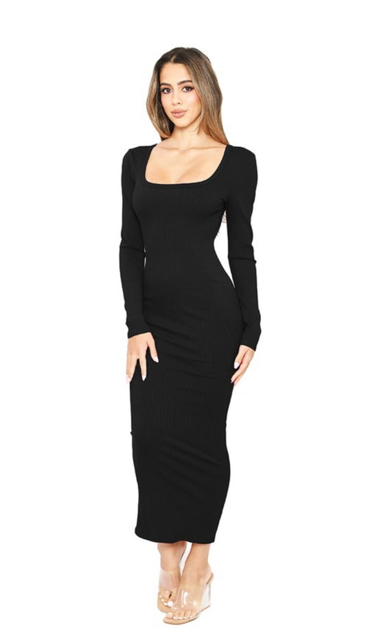 Hug me right long sleeve maxi dress